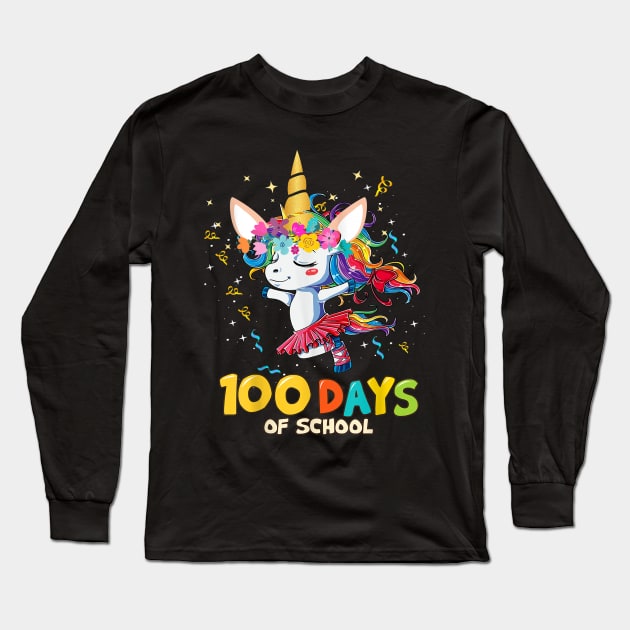 100 Days School Unicorn Girl Long Sleeve T-Shirt by cedricchungerxc